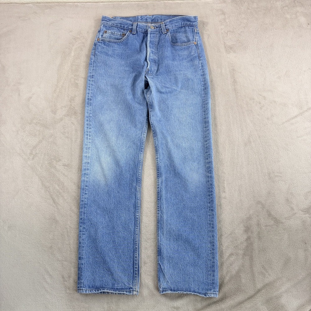Vintage Levis 501 0113 Jeans Faded Blue 80s Men 33x32 (Fits 30x32) Made in USA